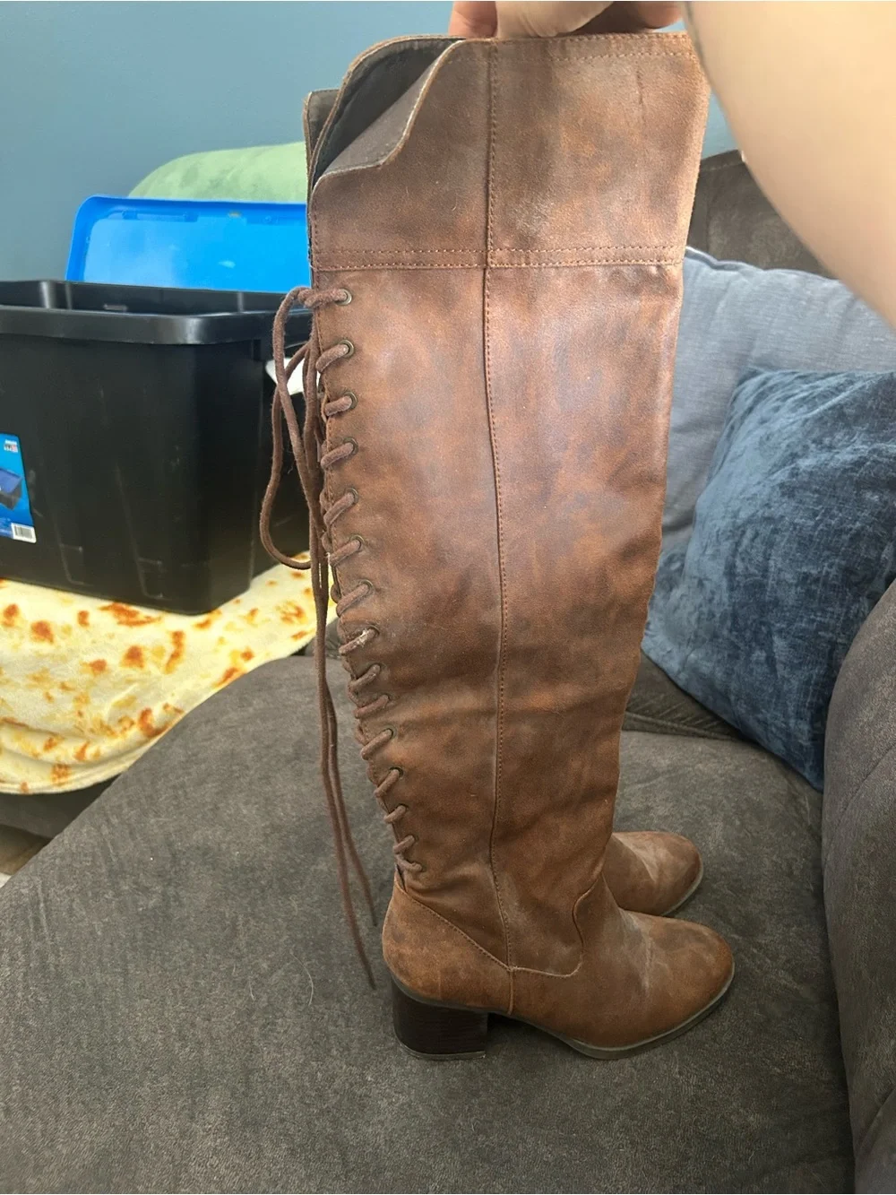 White Mountain Women's Over-the-Knee Lace-Up Boots - Brown